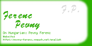 ferenc pevny business card